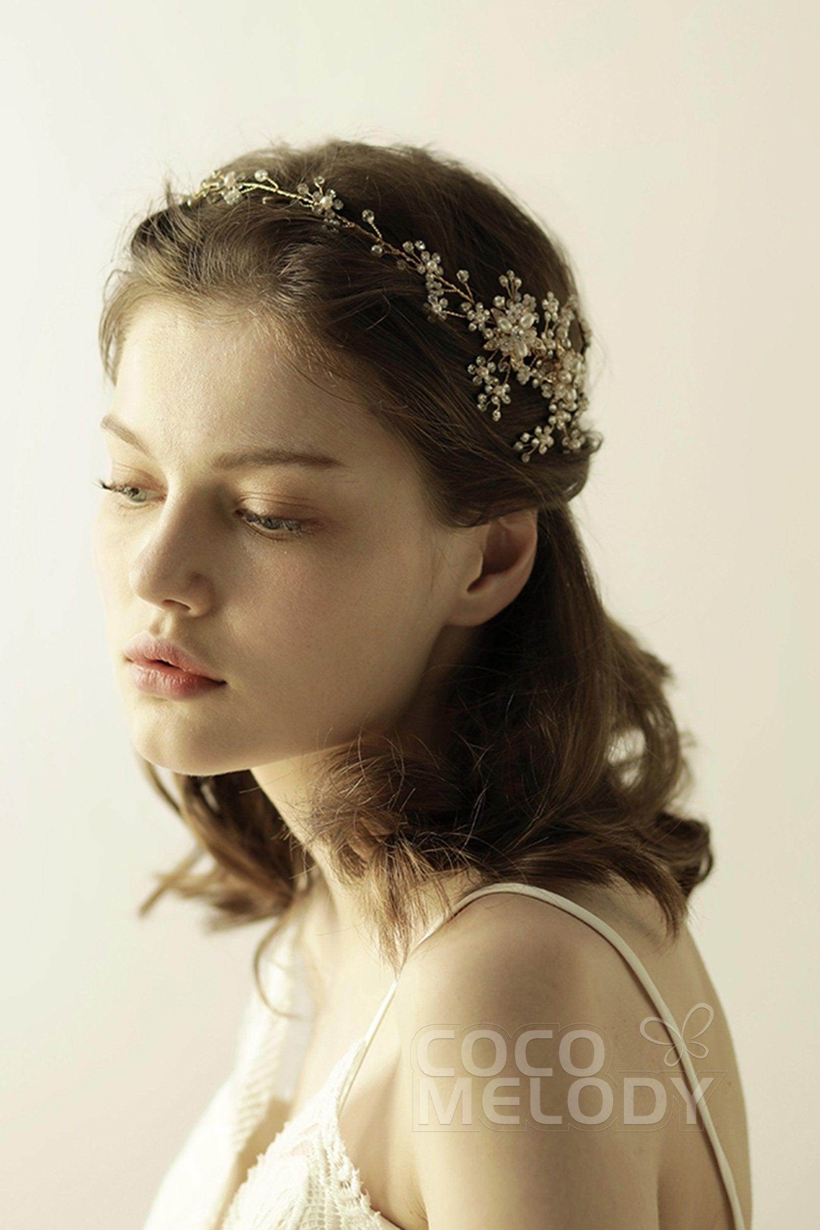 Alloy Headbands with Pearl and Rhinestone CH0310 - COCOMELODY
